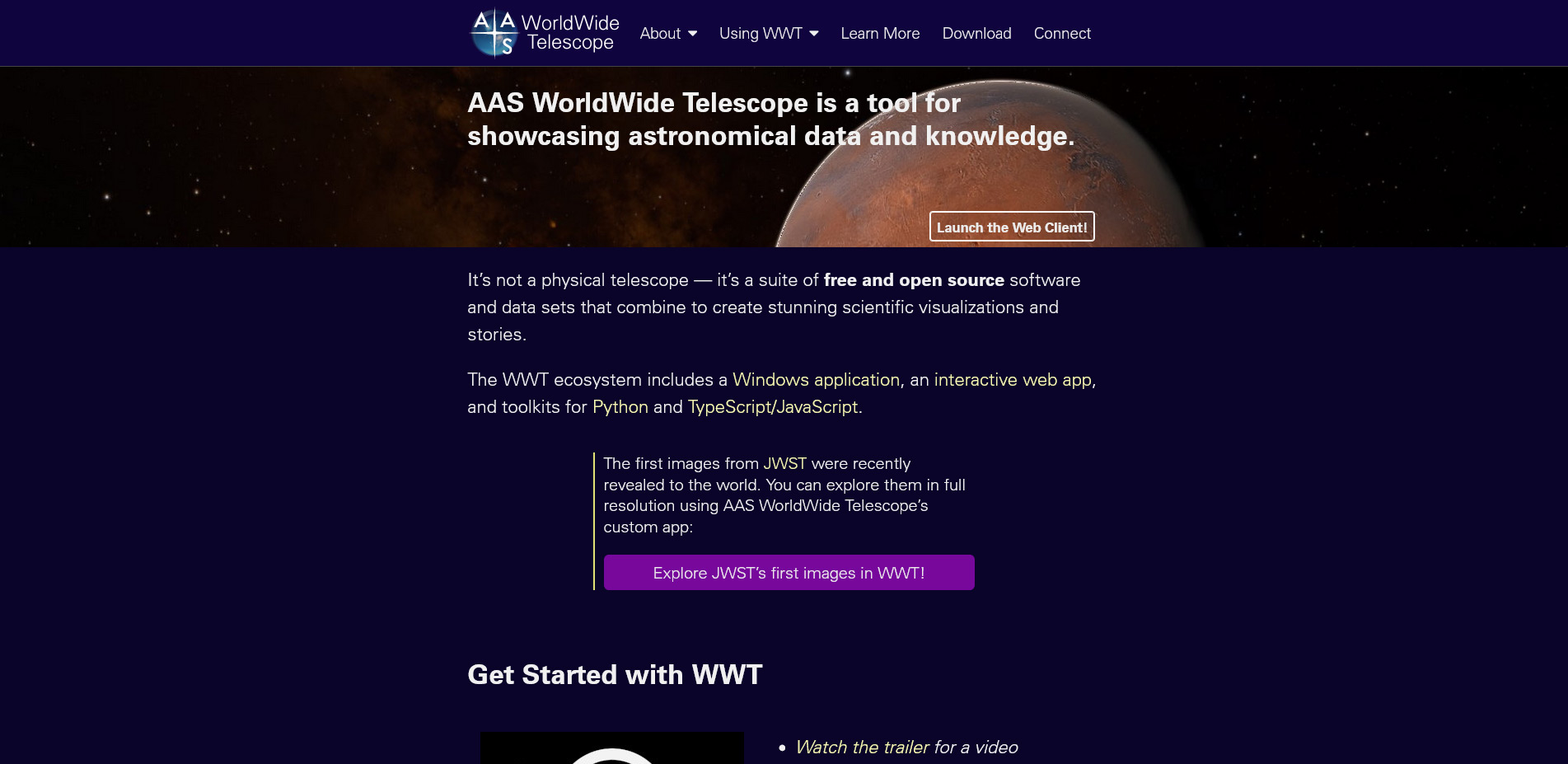 Screenshot AAS-WorldWide-Telescope