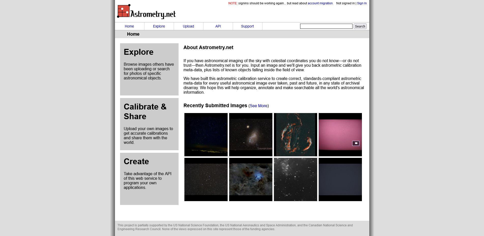 Screenshot Astrometry.net